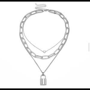Multi-Layer Lock Pendant Chain.